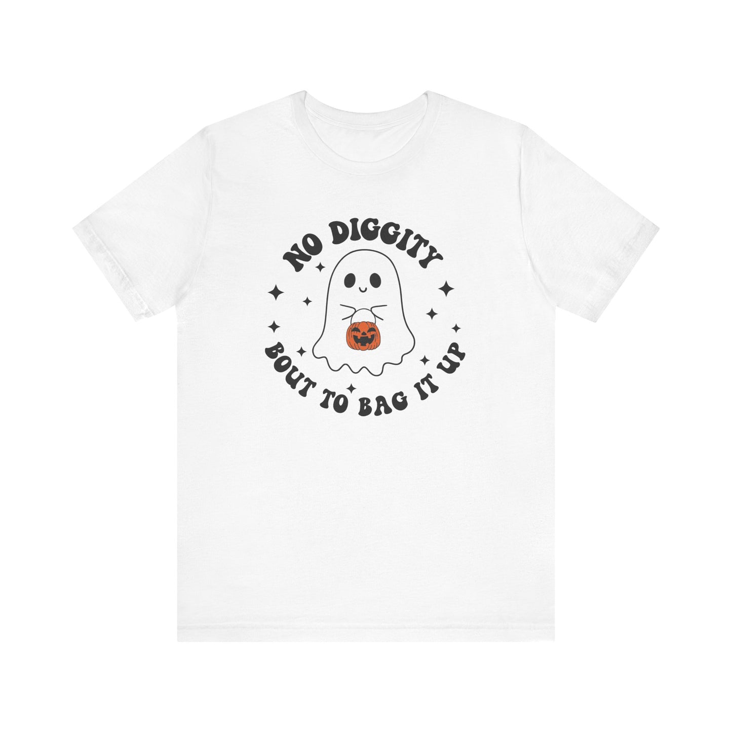 "No Diggity Bout To Bag It Up" Floral Ghost Halloween Teacher T-shirt