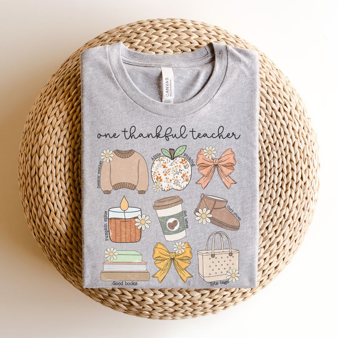 "One Thankful Teacher" Fall Things Teacher T-shirt