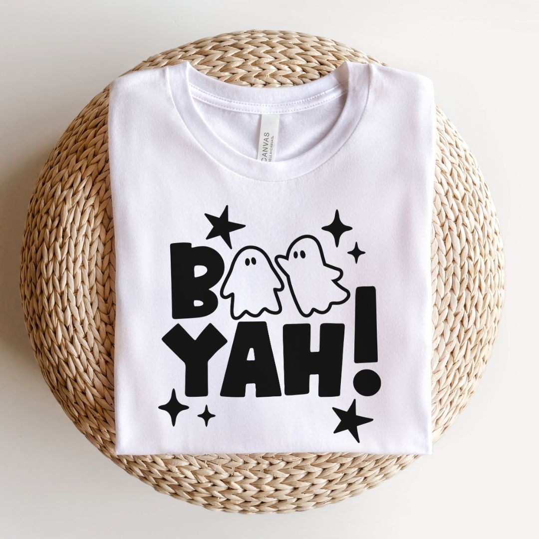 "Boo Yah!" Block Letter Halloween Teacher T-shirt