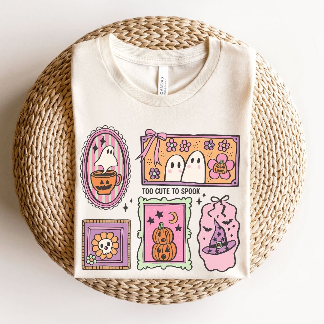 "Too Cute To Spook" Collage Halloween Teacher T-shirt
