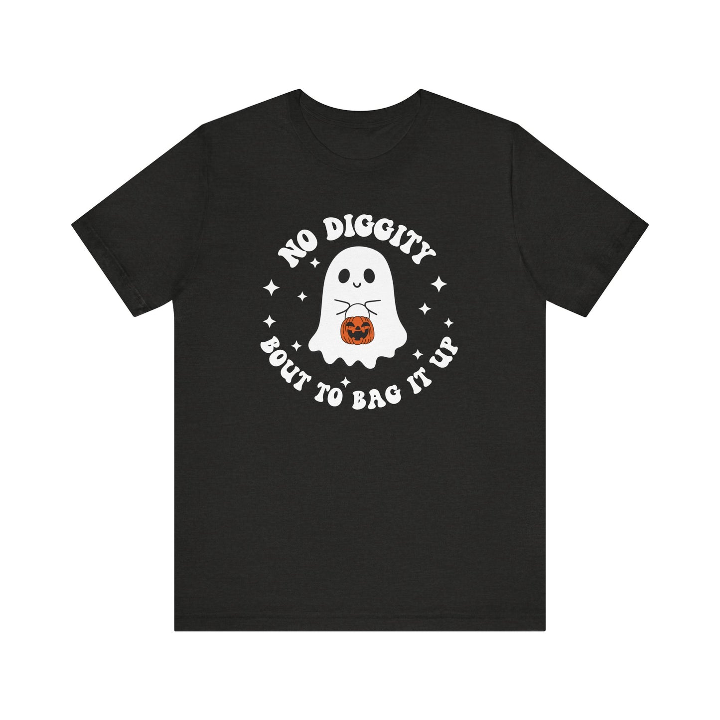 "No Diggity Bout To Bag It Up" Floral Ghost Halloween Teacher T-shirt