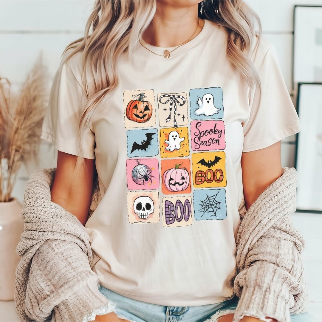 "Halloween Patchwork" Halloween Teacher T-shirt