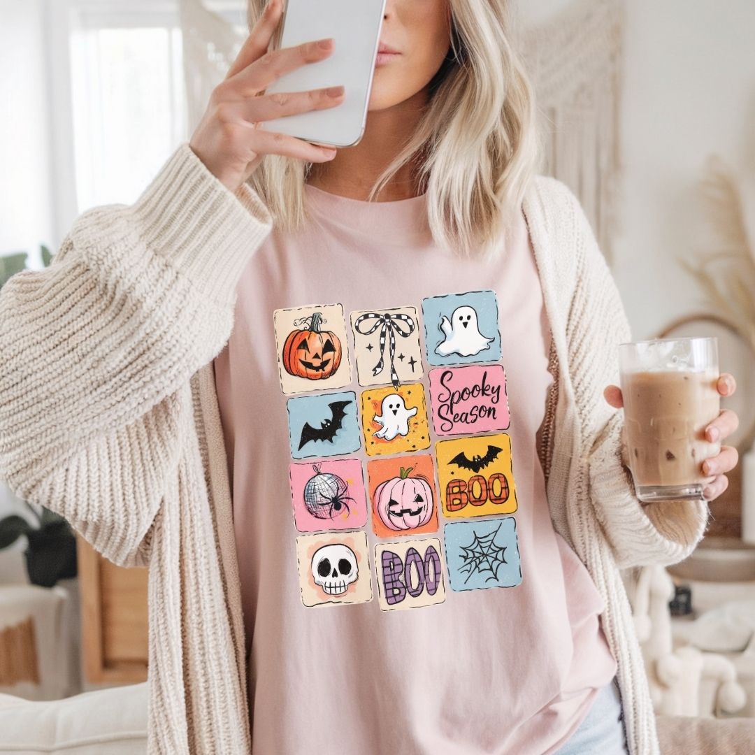 "Halloween Patchwork" Halloween Teacher T-shirt
