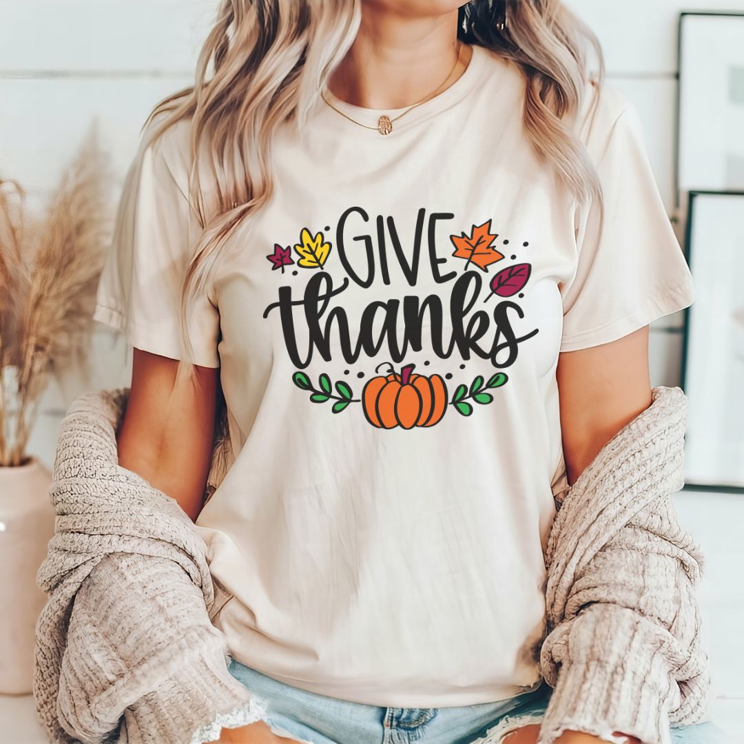 "Give Thanks" Thanksgiving Teacher T-shirt