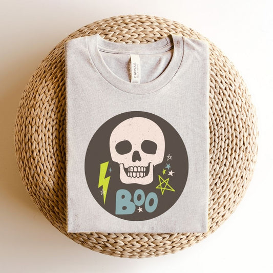 "Boo Circle Logo" Halloween Teacher T-shirt