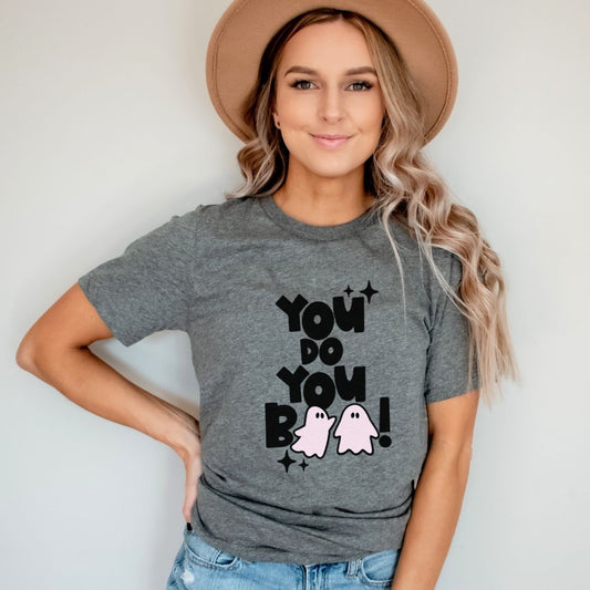 "You Do You Boo" Block Letter Halloween Teacher T-shirt