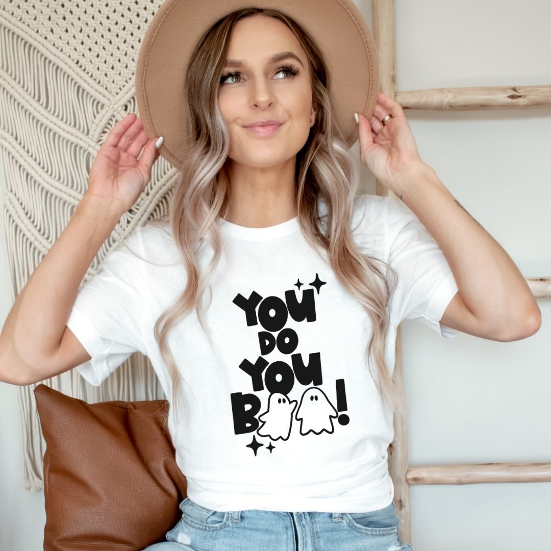 "You Do You Boo" Block Letter Halloween Teacher T-shirt