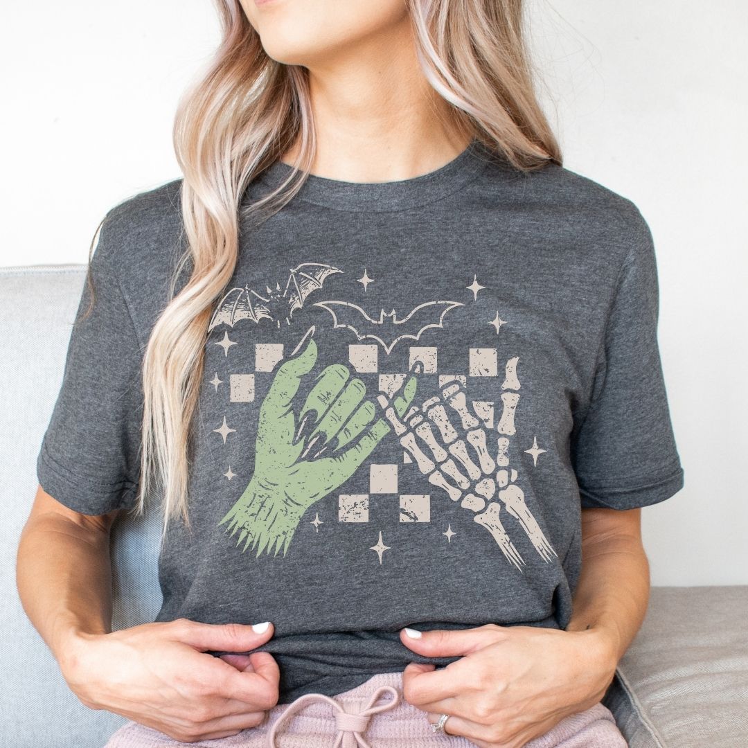 "Halloween Besties" Distressed Halloween Teacher T-shirt