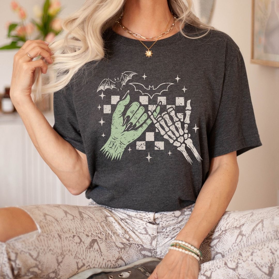 "Halloween Besties" Distressed Halloween Teacher T-shirt