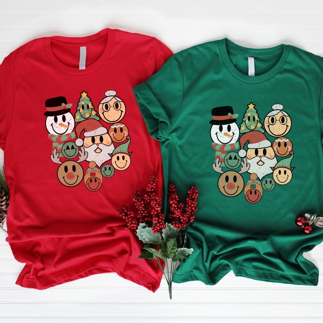 "Christmas Smileys" Teacher T-shirt