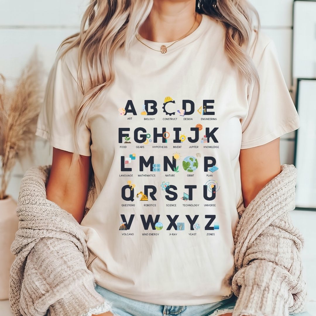 "STEAM Alphabet" Science Teacher T-shirt