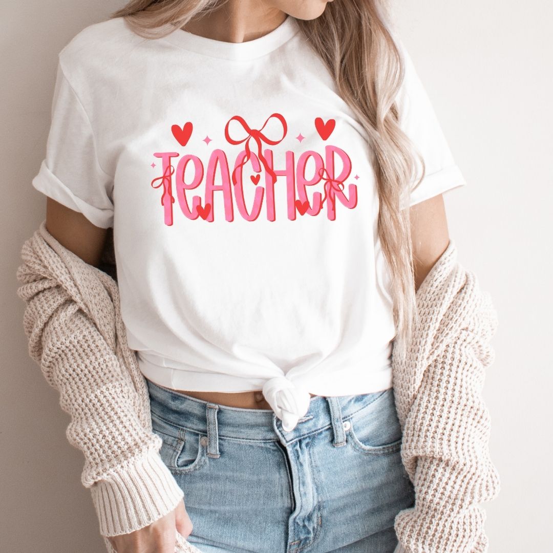 "Coquette Teacher" Bow Teacher T-shirt