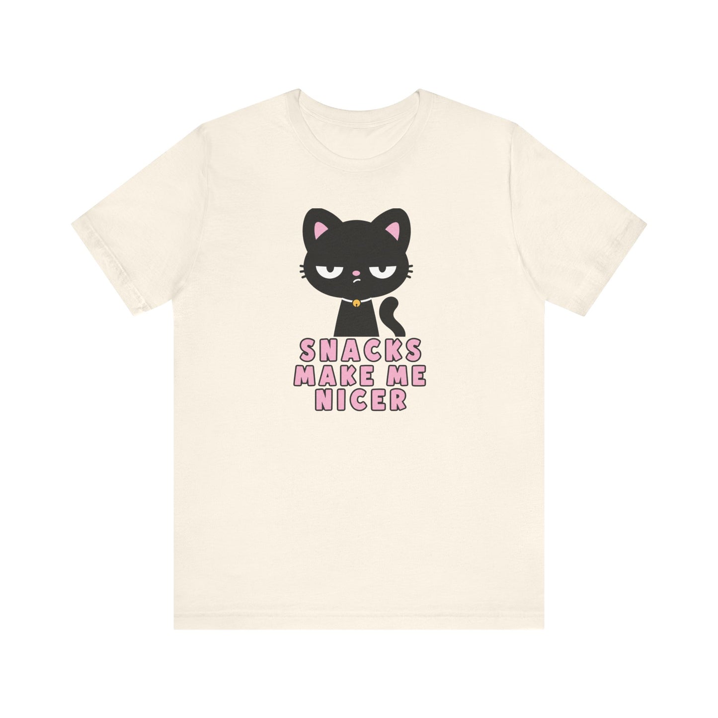 "Snacks Make Me Nicer" Black Cat Teacher T-shirt