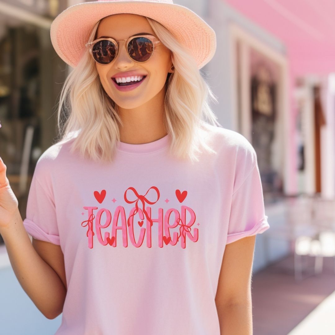 "Coquette Teacher" Bow Teacher T-shirt