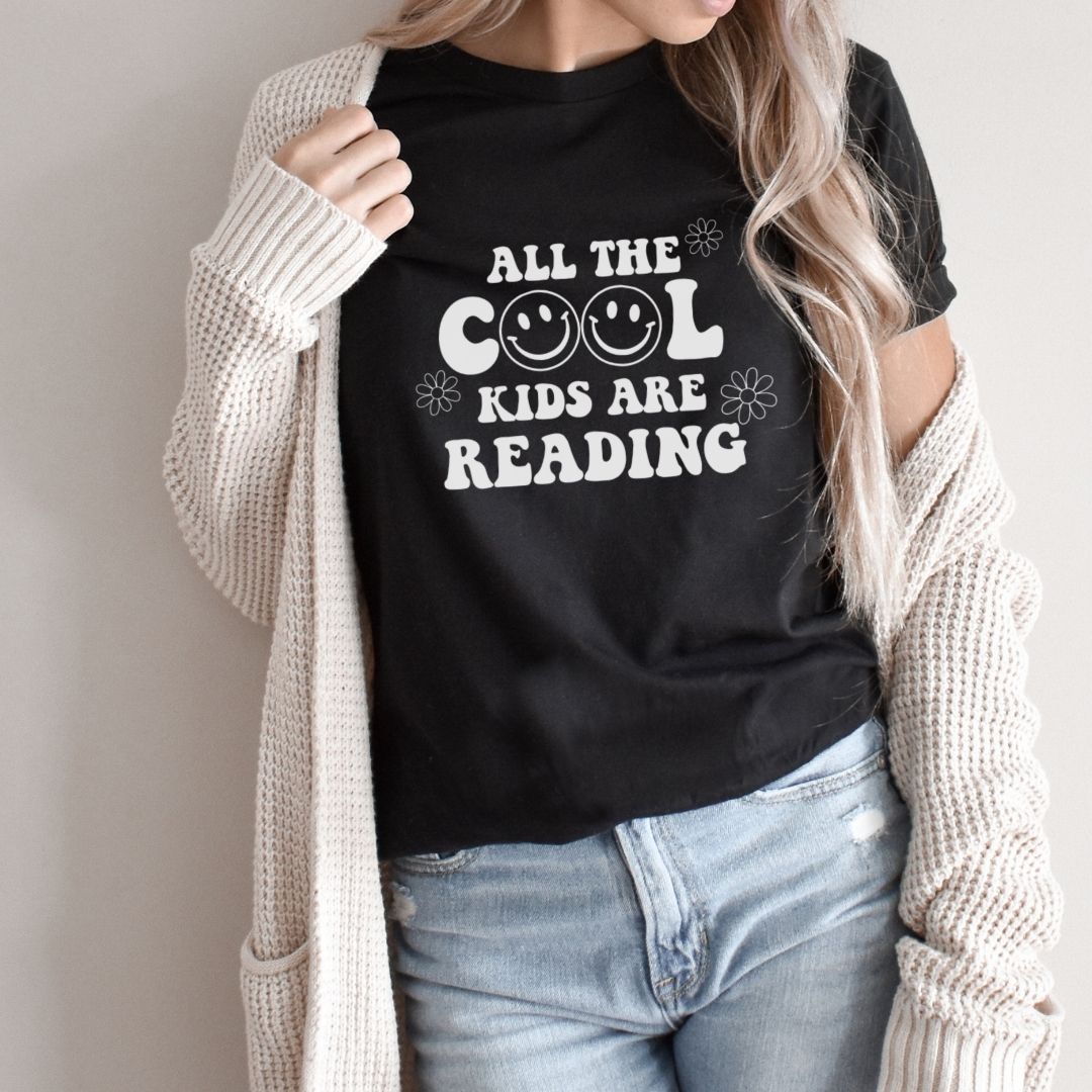 "All the Cool Kids are Reading" Teacher T-Shirt - Teacher Care Crate - T-Shirt