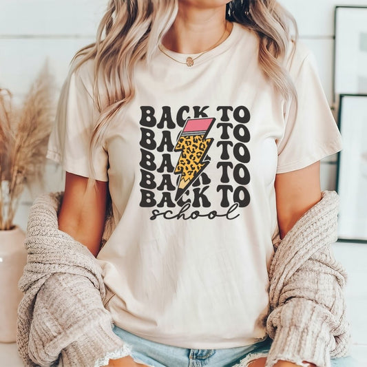 "Back to School" Lightning Bolt Teacher T-shirt - Teacher Care Crate - T-Shirt