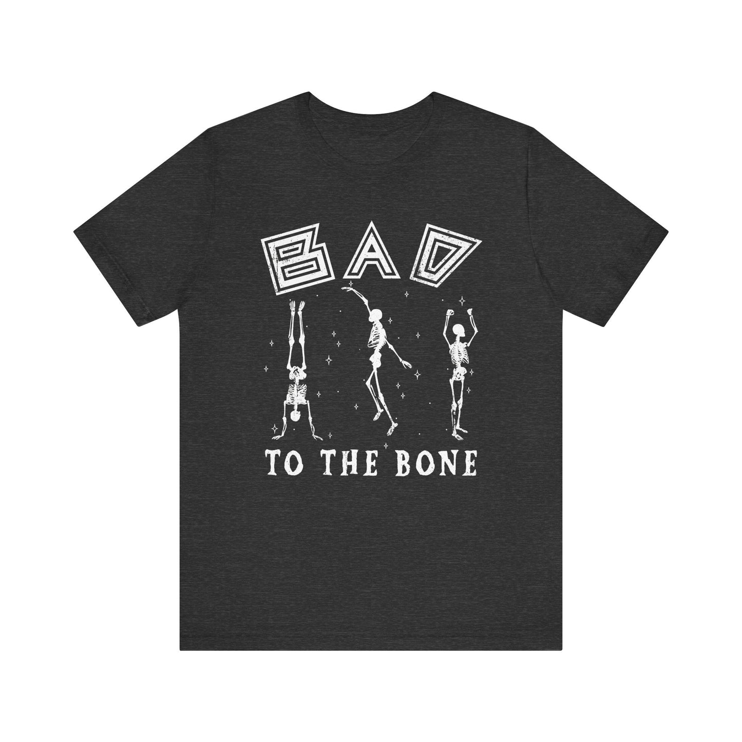 "Bad to the Bone" Distressed Halloween Teacher T-shirt - Teacher Care Crate - T-Shirt