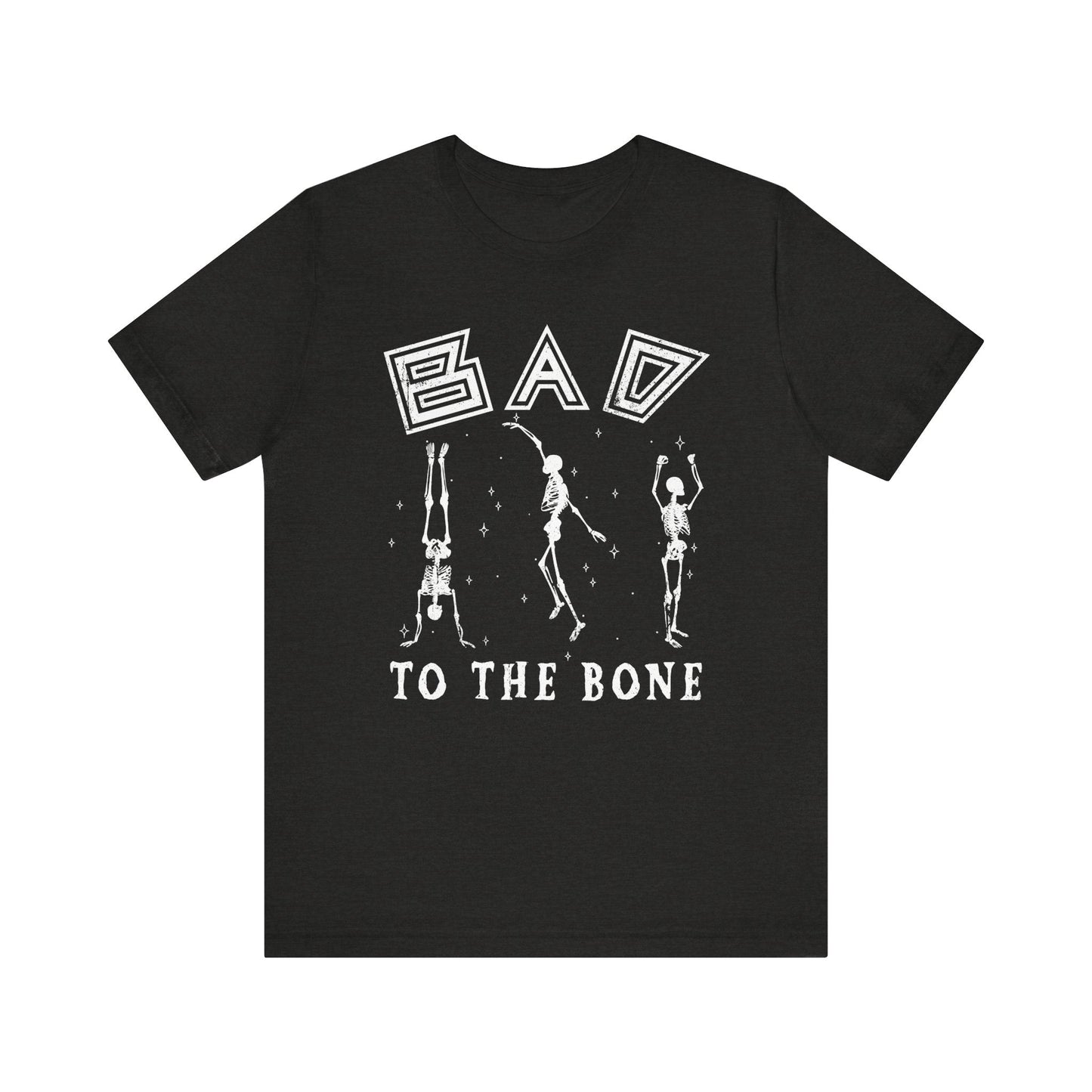 "Bad to the Bone" Distressed Halloween Teacher T-shirt - Teacher Care Crate - T-Shirt