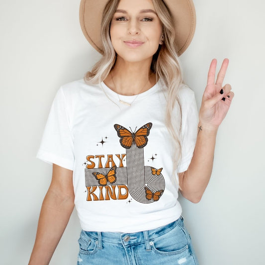 "Be Kind Butterfly" Distressed Teacher T-shirt - Teacher Care Crate - T-Shirt