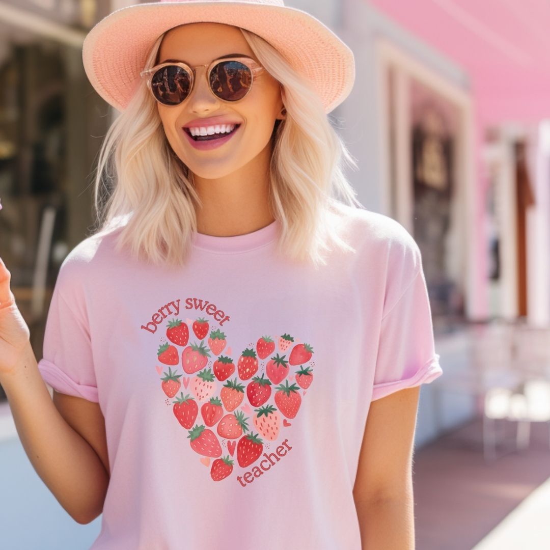 "Berry Sweet Teacher" Teacher T-shirt - Teacher Care Crate - T-Shirt