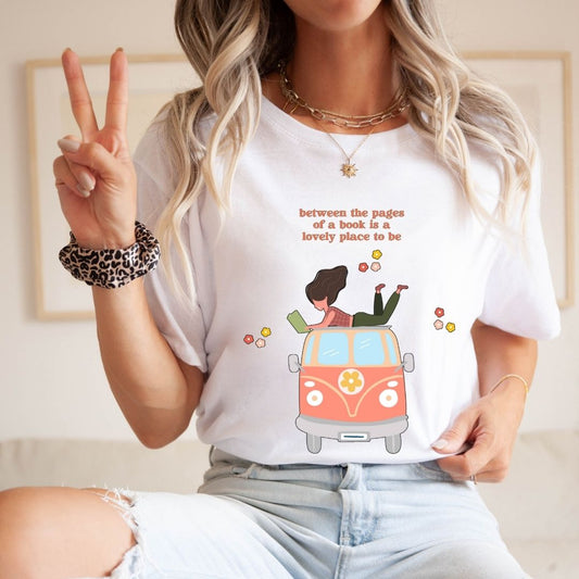 "Between the Pages of a Book" Teacher T-shirt - Teacher Care Crate - T-Shirt