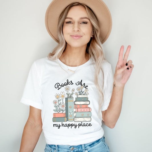 "Books are my Happy Place" Teacher T-Shirt - Teacher Care Crate - T-Shirt