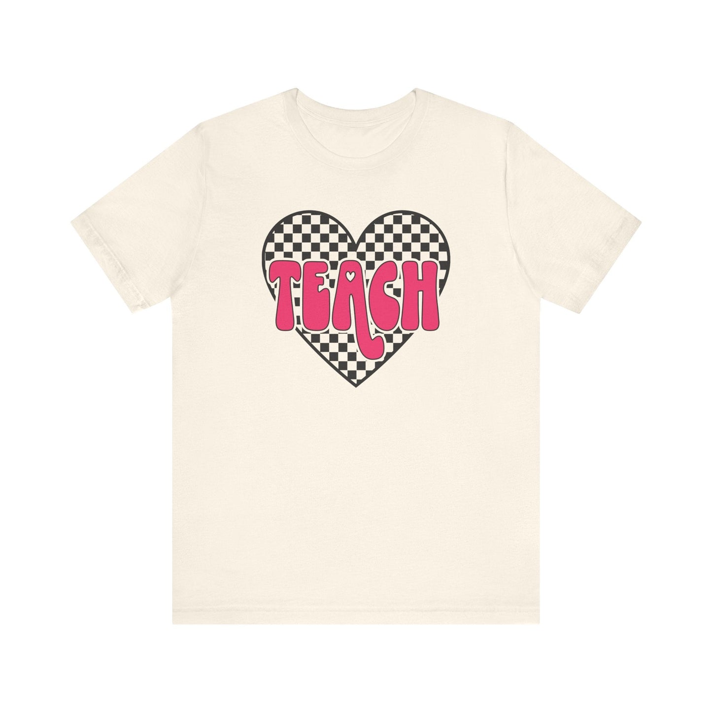 "Checkered Heart Teach" Teacher T-shirt - Teacher Care Crate - T-Shirt