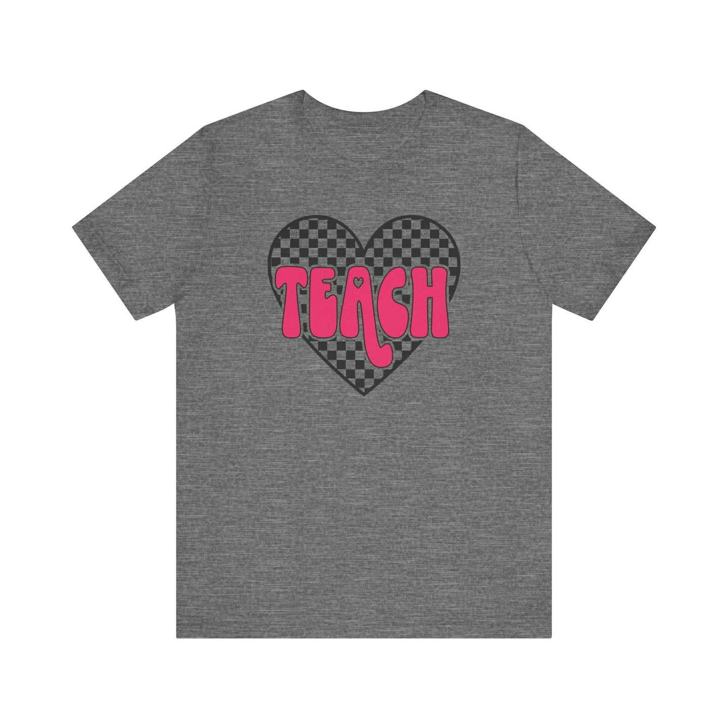 "Checkered Heart Teach" Teacher T-shirt - Teacher Care Crate - T-Shirt