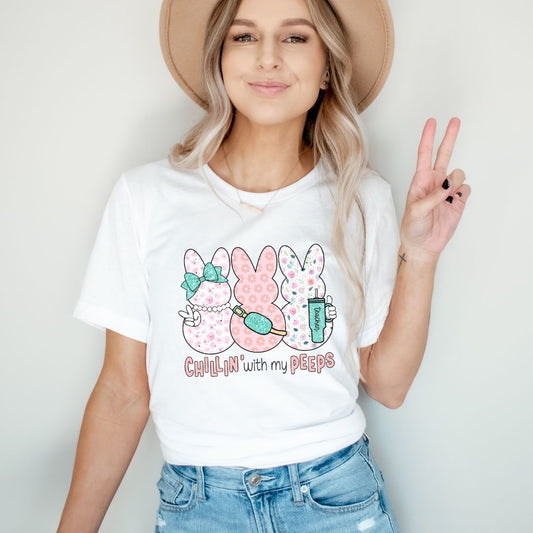 "Chillin With My Peeps" Easter Teacher T-shirt - Teacher Care Crate - T-Shirt