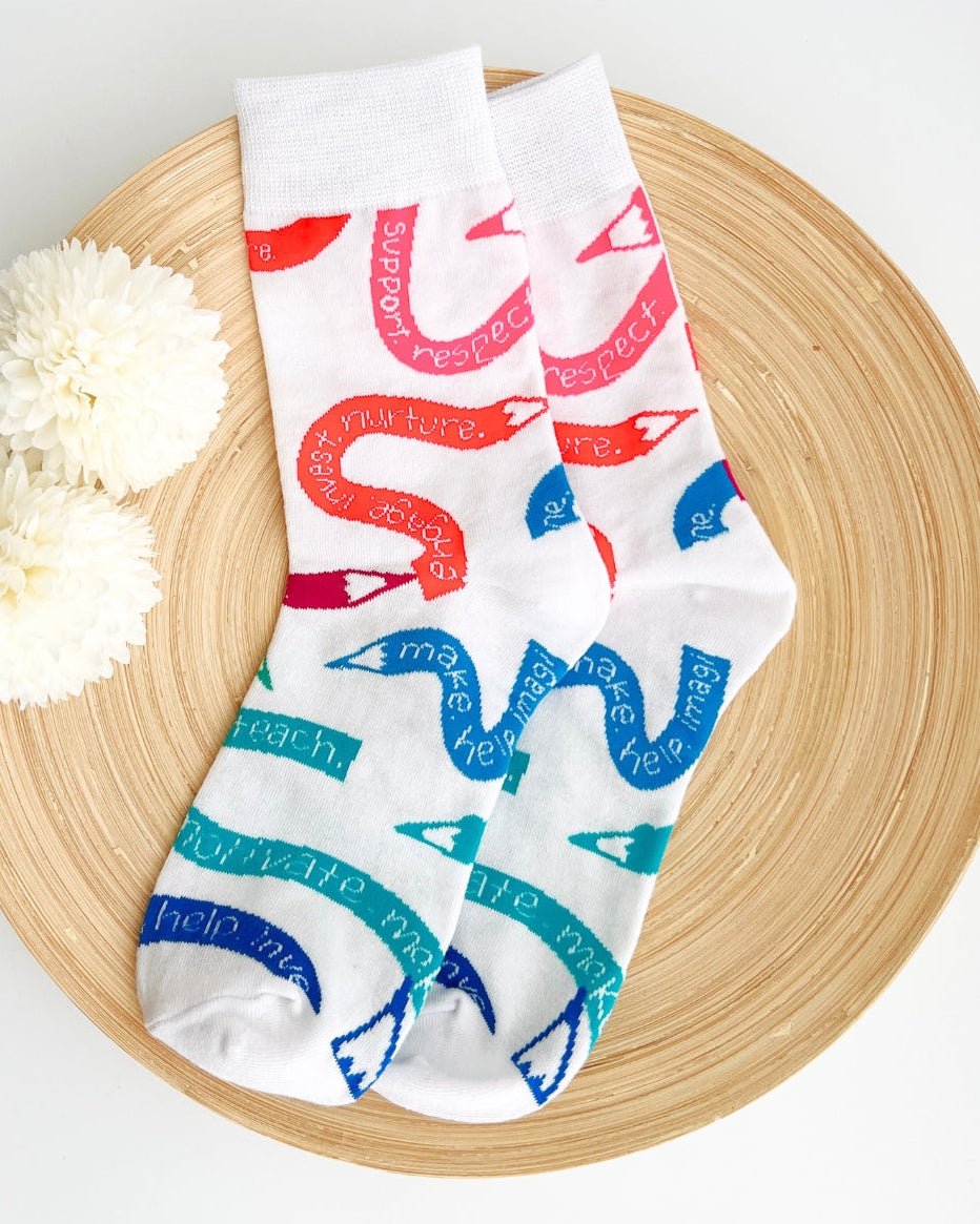 Colorful Positivity Socks - Teacher Care Crate -