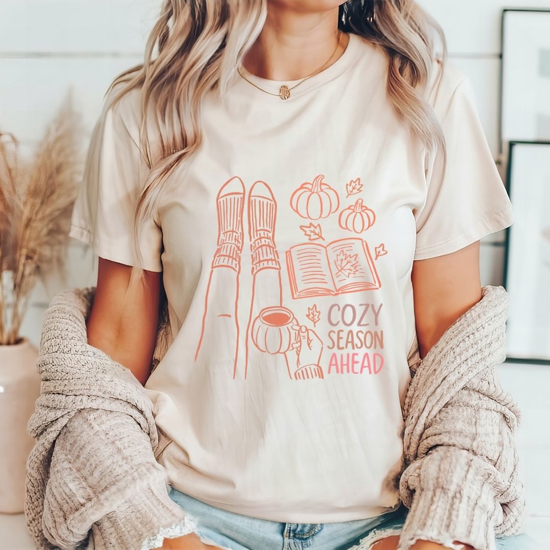 "Cozy Season Ahead" Fall Teacher T-shirt - Teacher Care Crate - T-Shirt