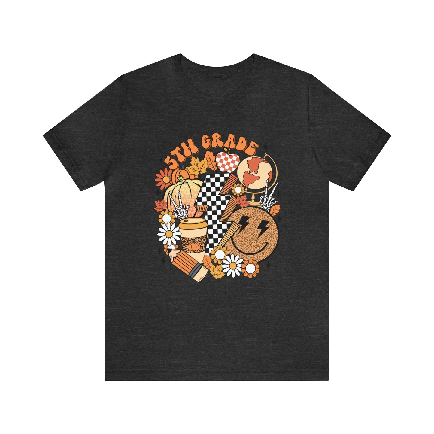"Fall Retro 5th" Grade Level Teacher T-shirt - Teacher Care Crate - T-Shirt