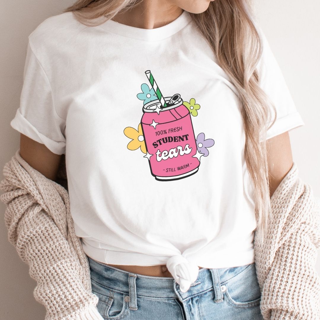 "Fresh Student Tears" Soda Funny Teacher T-shirt - Teacher Care Crate - T-Shirt