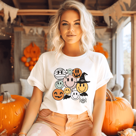 "Halloween Smileys" Teacher T-shirt - Teacher Care Crate - T-Shirt