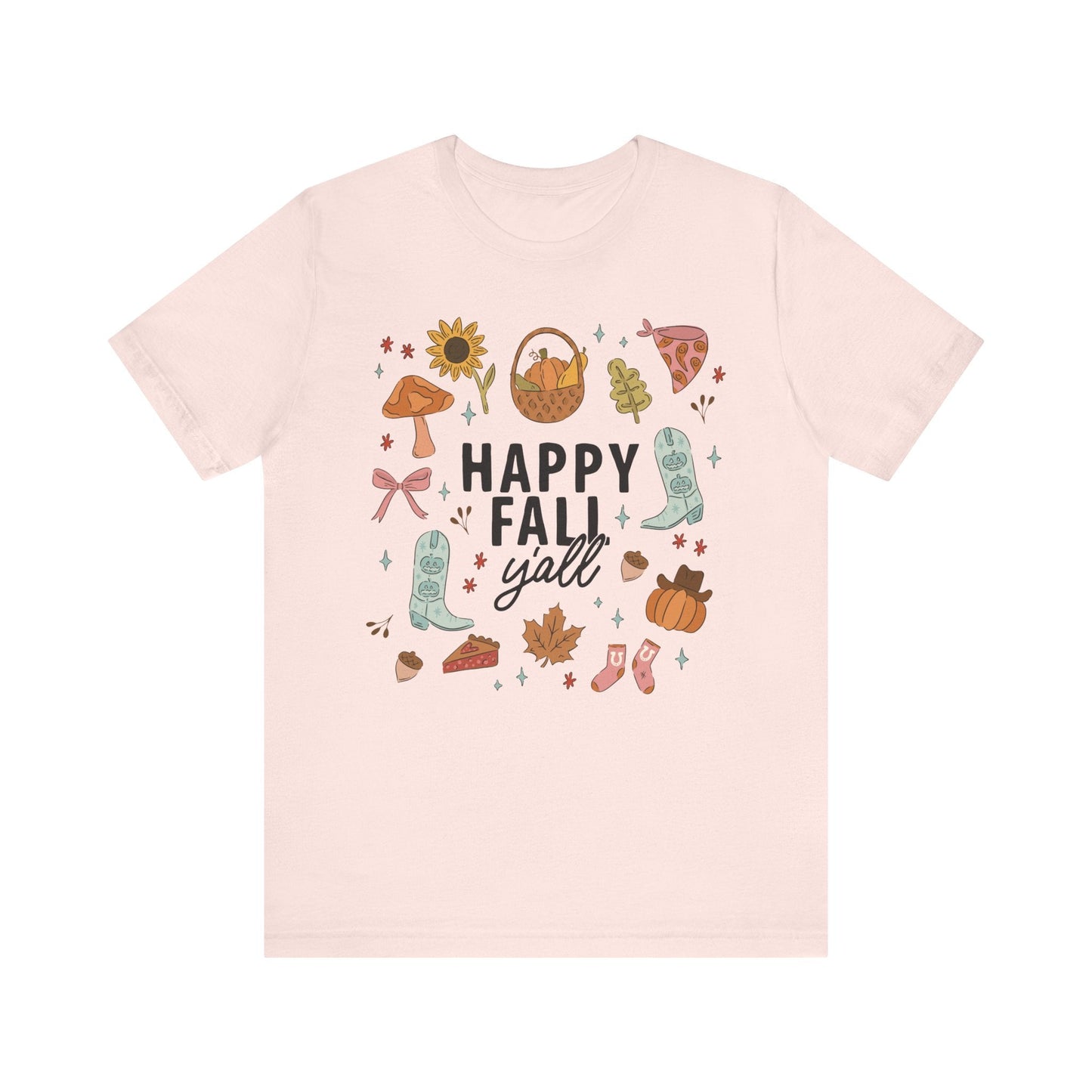 "Happy Fall Ya'll" Leaves Teacher T-shirt - Teacher Care Crate - T-Shirt