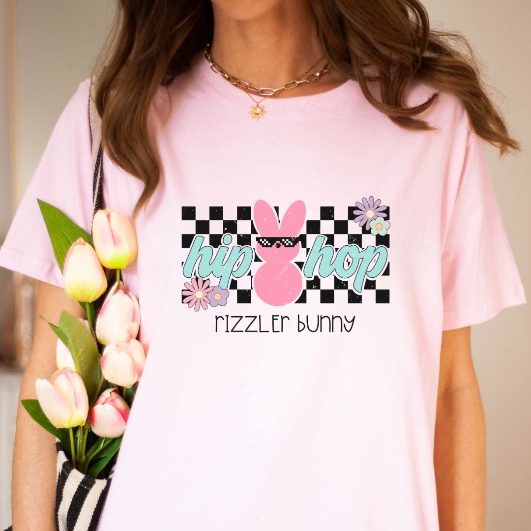 "Hip Hop Rizzler Bunny" Easter Teacher T-shirt - Teacher Care Crate - T-Shirt