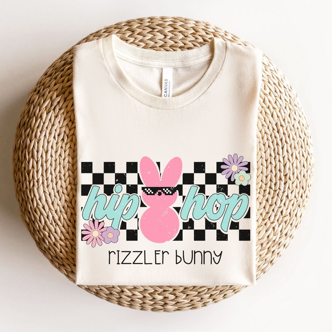 "Hip Hop Rizzler Bunny" Easter Teacher T-shirt - Teacher Care Crate - T-Shirt