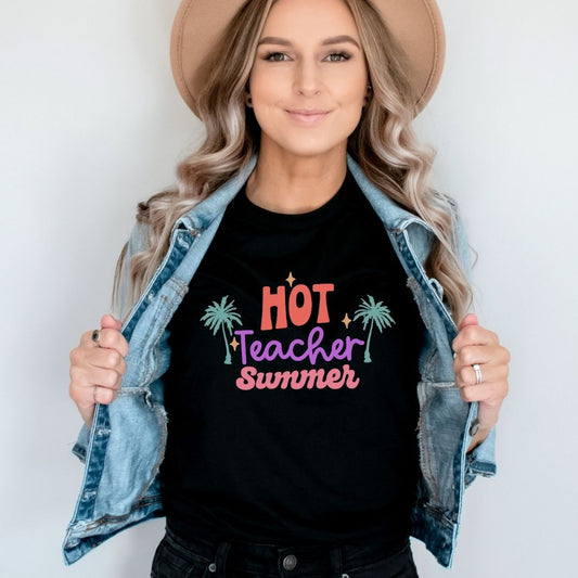 "Hot Teacher Summer" Teacher T-shirt - Teacher Care Crate - T-Shirt