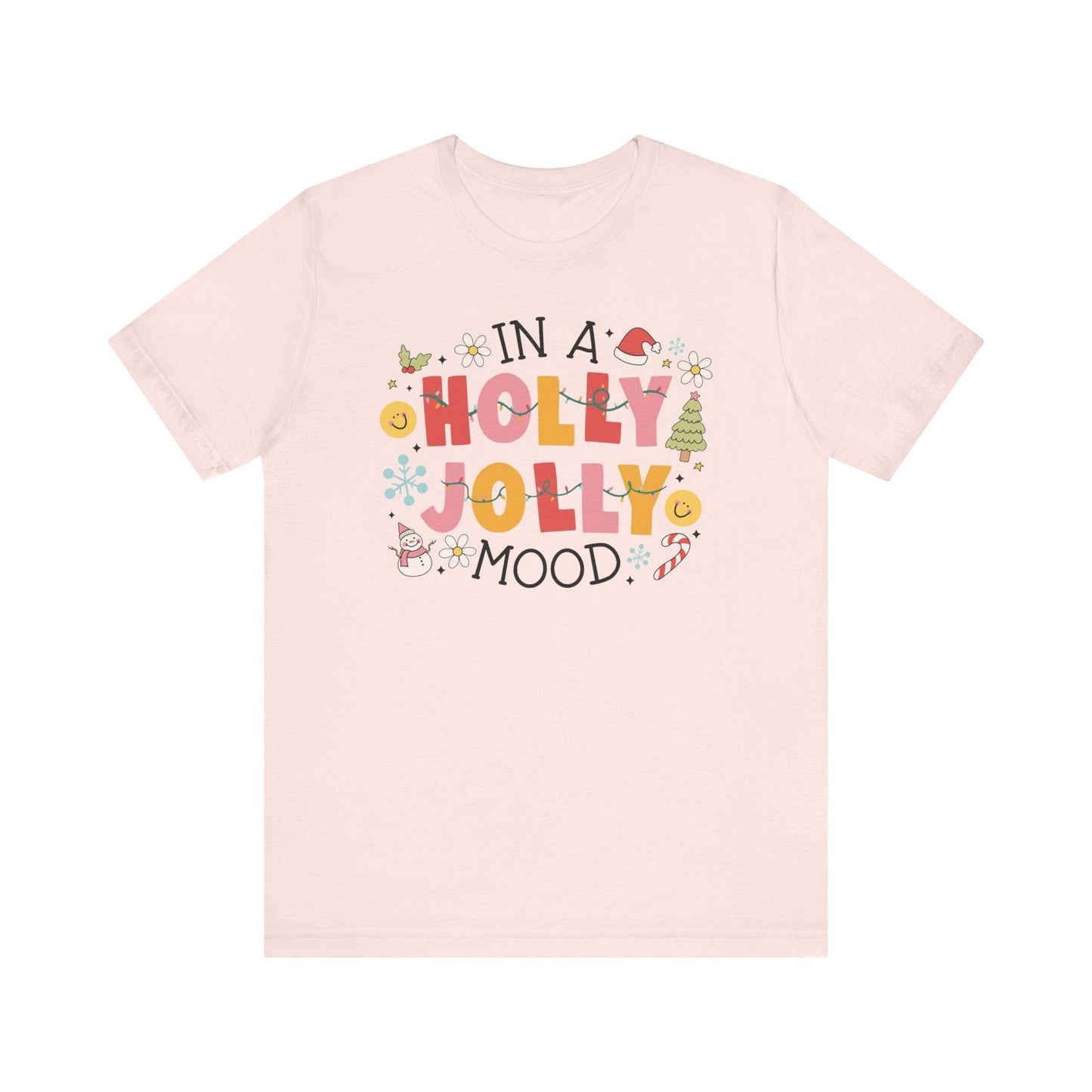 "In Holly Jolly Mood" Holiday Teacher T-shirt - Teacher Care Crate - T-Shirt