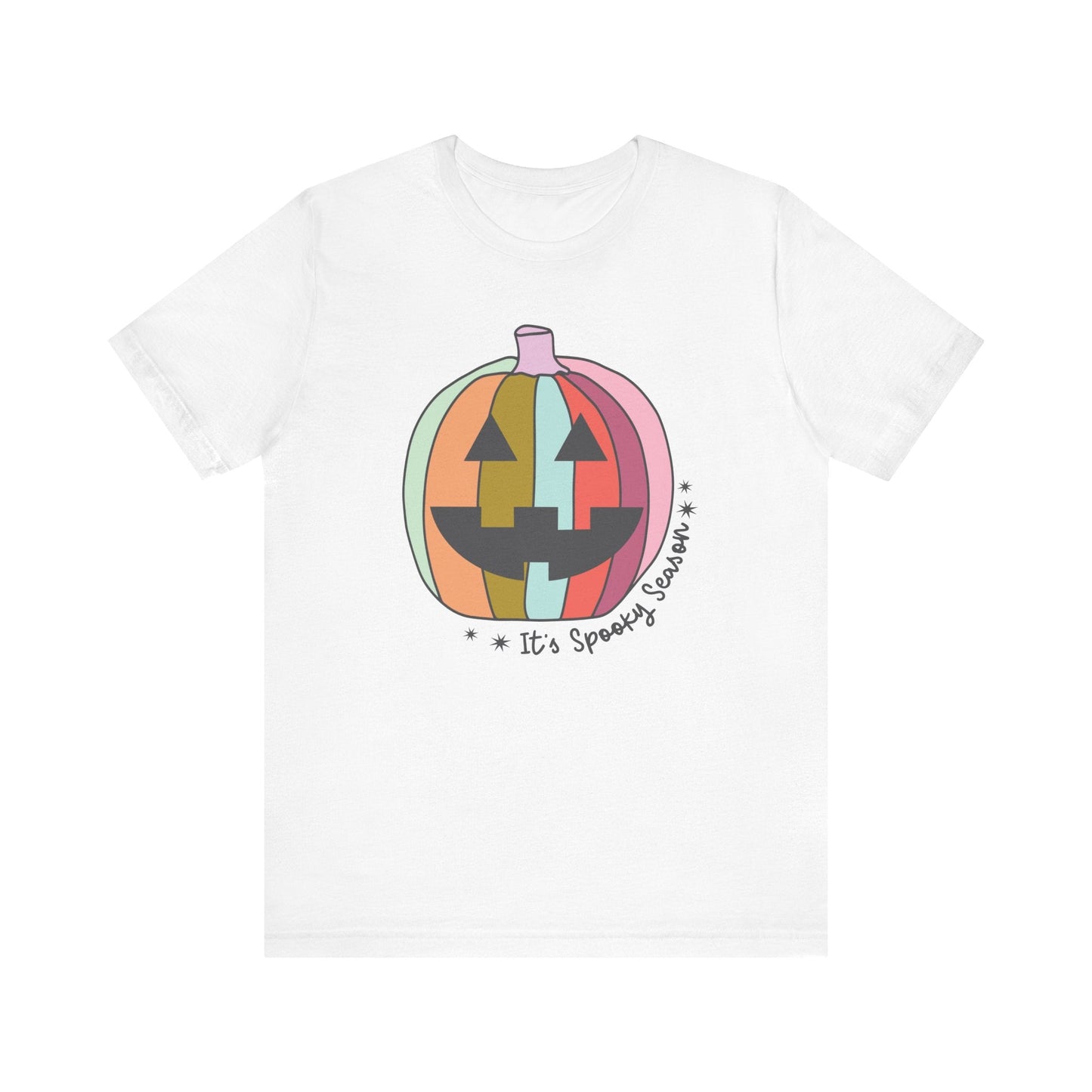 "It's Spooky Season" Colorful Pumpkin Halloween Teacher T-shirt - Teacher Care Crate - T-Shirt