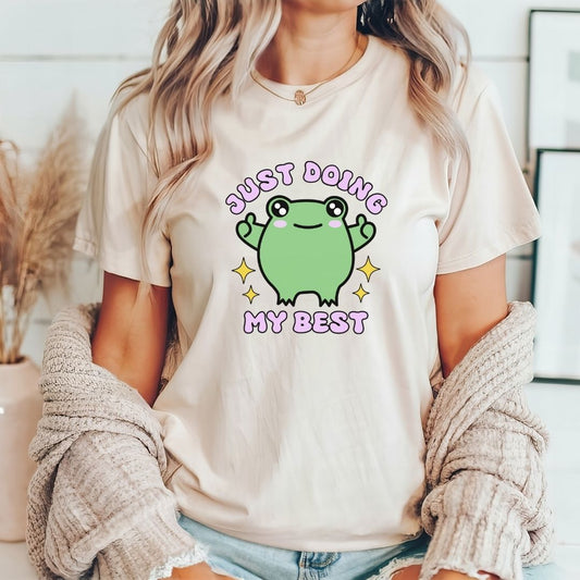"Just Doing My Best" Froggie Teacher T-shirt - Teacher Care Crate - T-Shirt