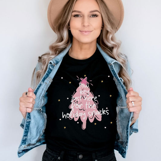 "Low Key Just Here for the Holiday Snacks" Teacher T-shirt - Teacher Care Crate - T-Shirt