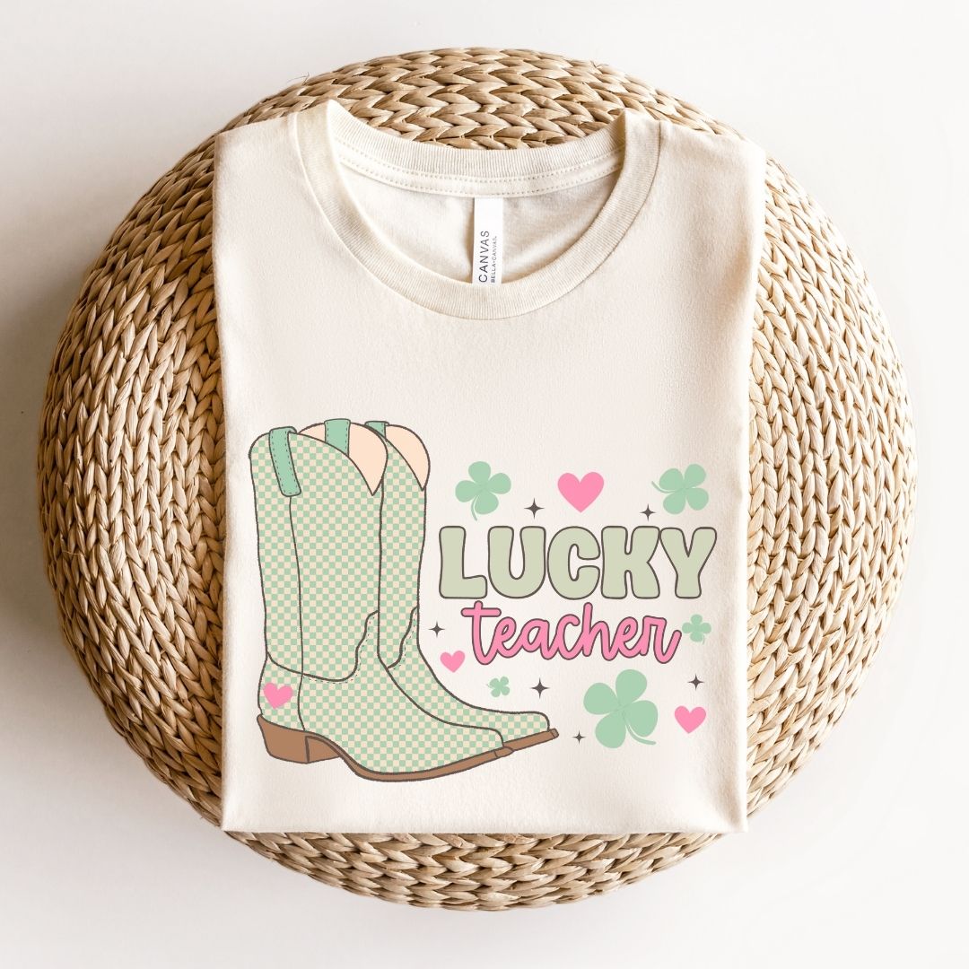 "Lucky Teacher Boots" Teacher T-shirt - Teacher Care Crate - T-Shirt