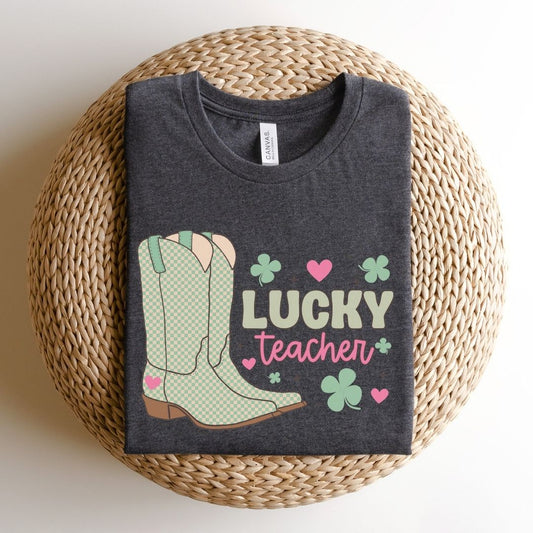 "Lucky Teacher Boots" Teacher T-shirt - Teacher Care Crate - T-Shirt