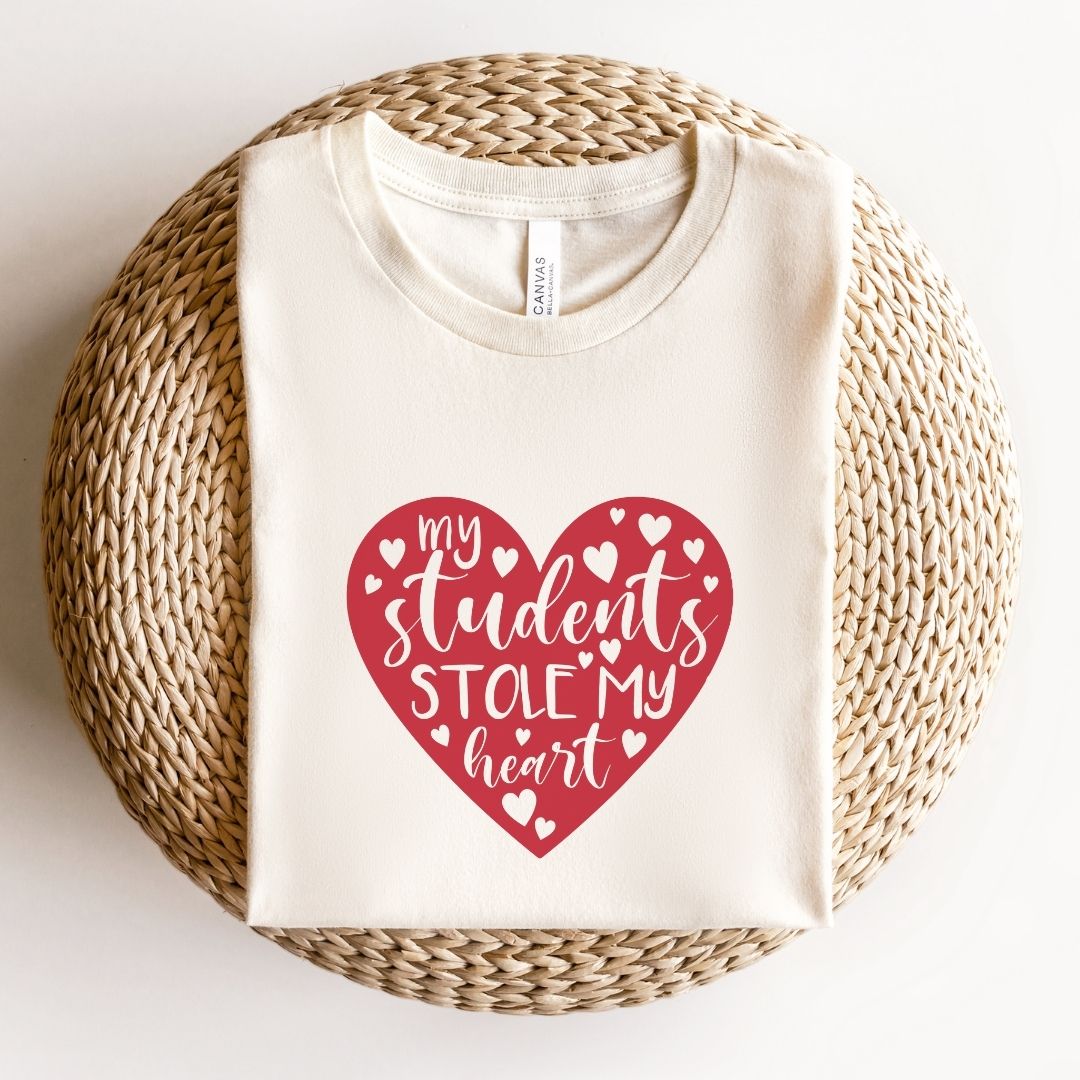 "My Students Stole My Heart" Valentine's Teacher T-shirt - Teacher Care Crate - T-Shirt