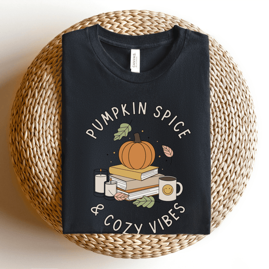 "Pumpkin Spice & Cozy Vibes" Teacher T-shirt - Teacher Care Crate - T-Shirt