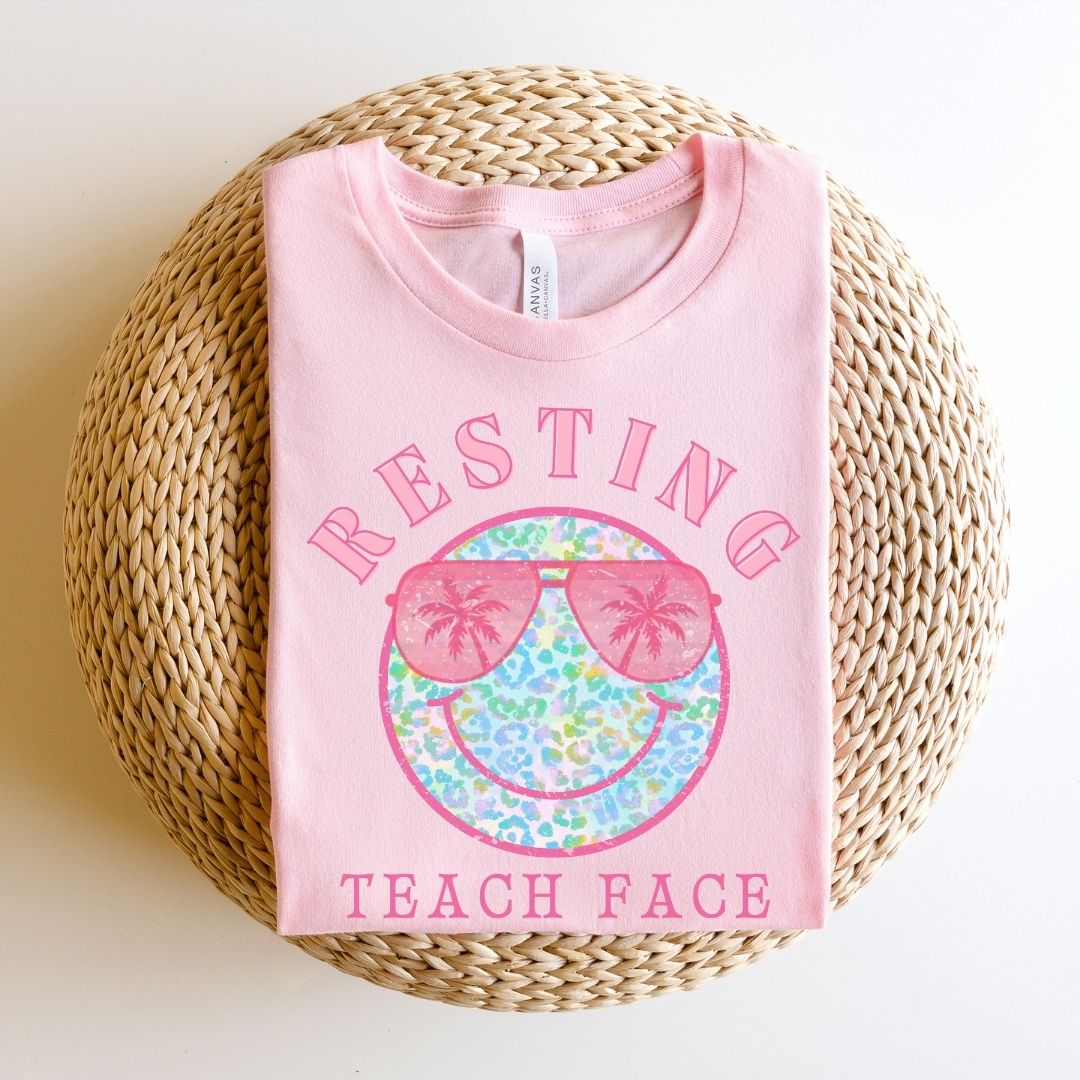 "Resting Teach Face" Teacher T-shirt - Teacher Care Crate - T-Shirt