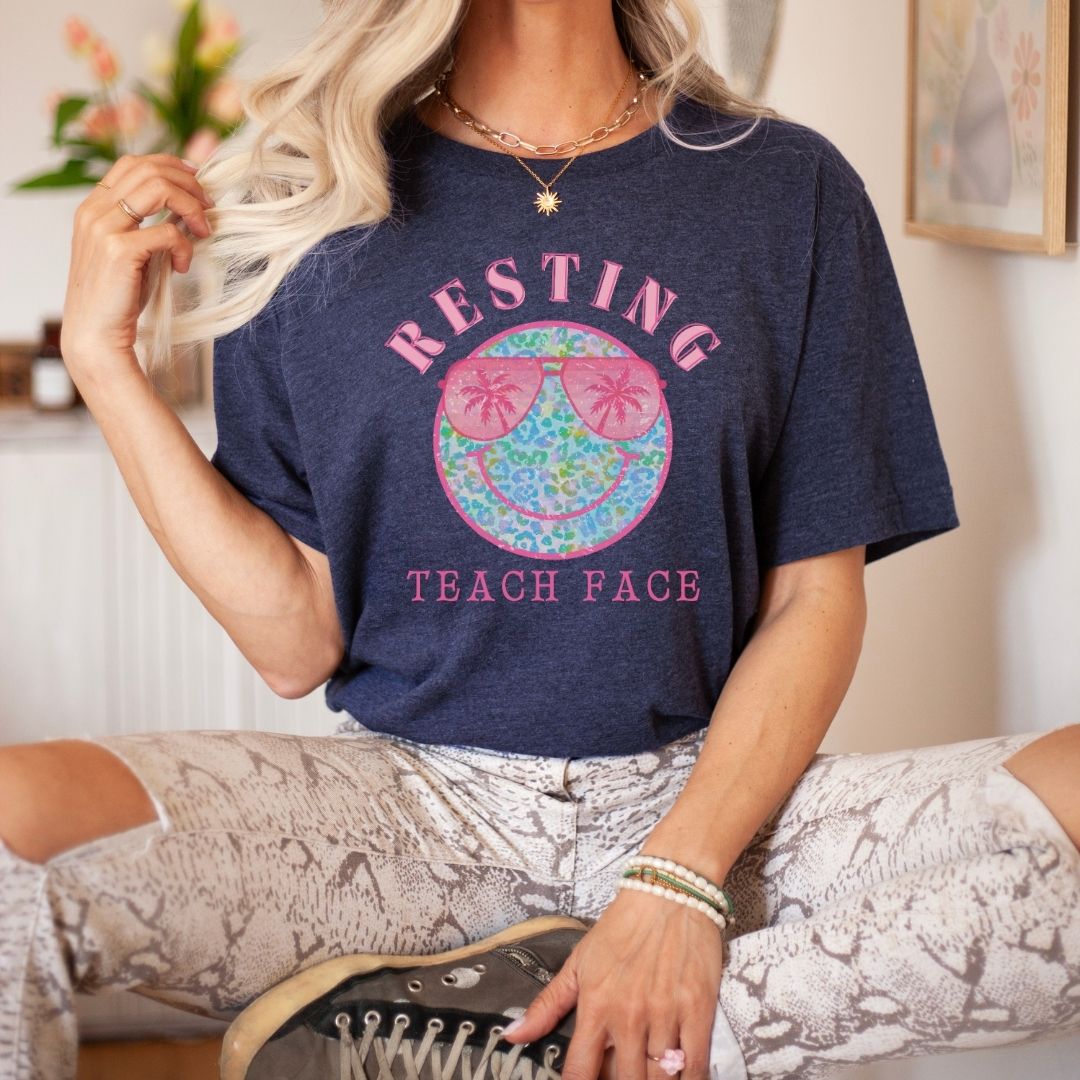 "Resting Teach Face" Teacher T-shirt - Teacher Care Crate - T-Shirt