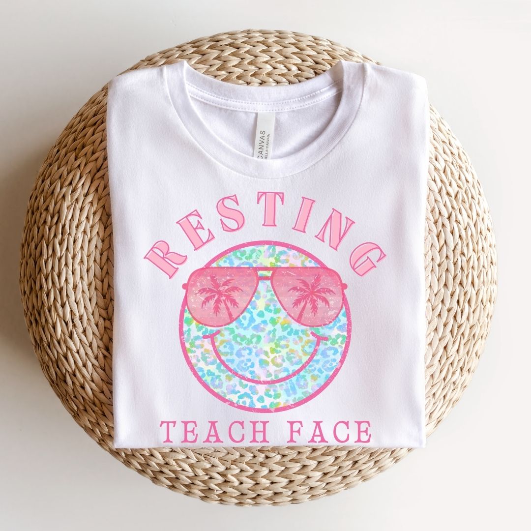 "Resting Teach Face" Teacher T-shirt - Teacher Care Crate - T-Shirt