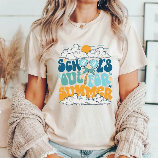 "School's Out For Summer" Retro Teacher T-shirt - Teacher Care Crate - T-Shirt